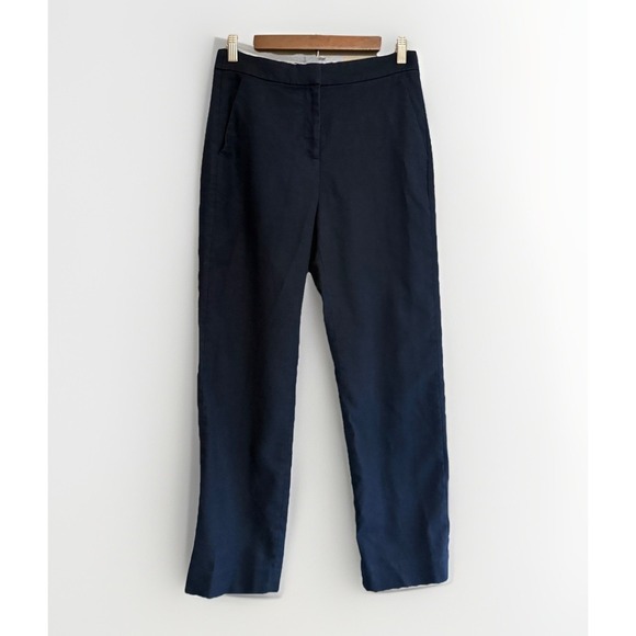 J. Crew Pants - J. Crew Kate Linen Blend‎ Pants Trousers Straight Career Navy Blue Nautical Sz 2